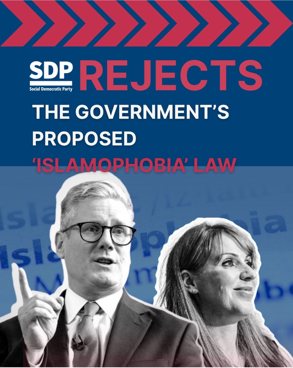 _HenryBolton's tweet image. The SDP @SDPhq reject the government’s proposed Islamophobia law! (Full statement here: sdp.org.uk/2025/07/22/sdp…)