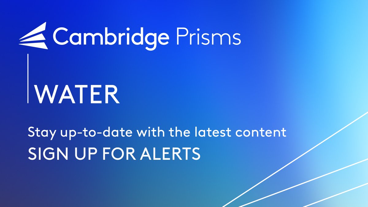CambridgePrisms's tweet image. Keep up to date with all aspects of water and hydrological sciences, plus associated technologies, and the development of novel solutions to water-related problems.
Sign up for alerts for #CPWater
➡️bit.ly/400tq4R
#water #cleanwater #waterpollution #greeneconomy