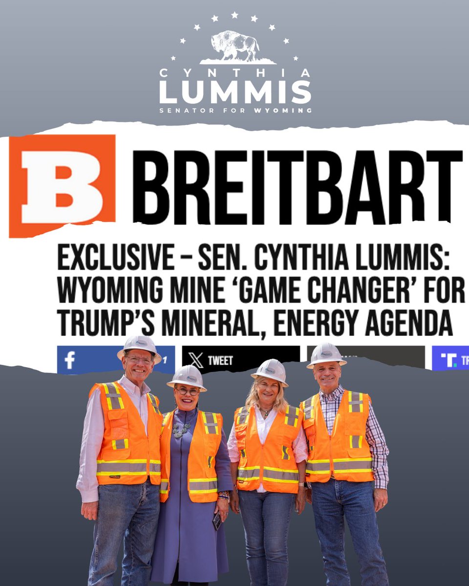 SenLummis's tweet image. The Ramaco Brook Mine opening was a historical moment for not only Wyoming, but for all of American energy production. @POTUS opened the United States up for business, and Wyoming is ready to power the nation. Read more here: breitbart.com/politics/2025/…