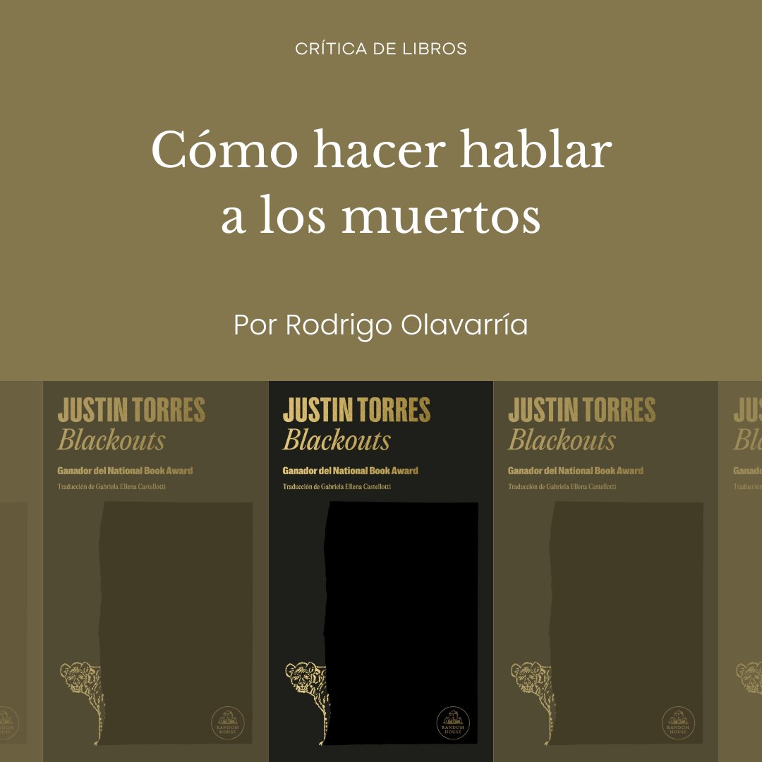 “Los blackouts van en aumento. (…) [La novela] Blackouts puede ser un intento fallido de invocar las voces del pasado, pero constituye un himno a la resiliencia y belleza de una enorme y maltratada parte de la sociedad”. revistasantiago.cl/criticas/como-…