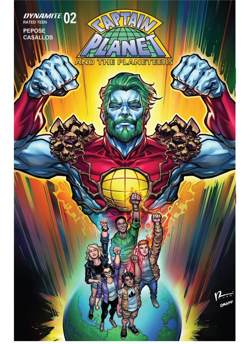 comicbookaddt's tweet image. The power is YOURS! 🌎 Check out this incredible cover for Captain Planet #2 from @DynamiteComics!
Writer @DavidPepose and artist @Casallos_ are bringing the heat as Captain Planet and the Planeteers unite to defend Earth. Read the full review of this action-packed issue here:…