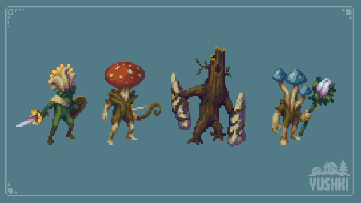 YushkiArtDev's tweet photo. The force of nature🌲🍄

#yushkiart #pixelart #aseprite #ドット絵 #gameart https://t.co/qbeA4415uU
