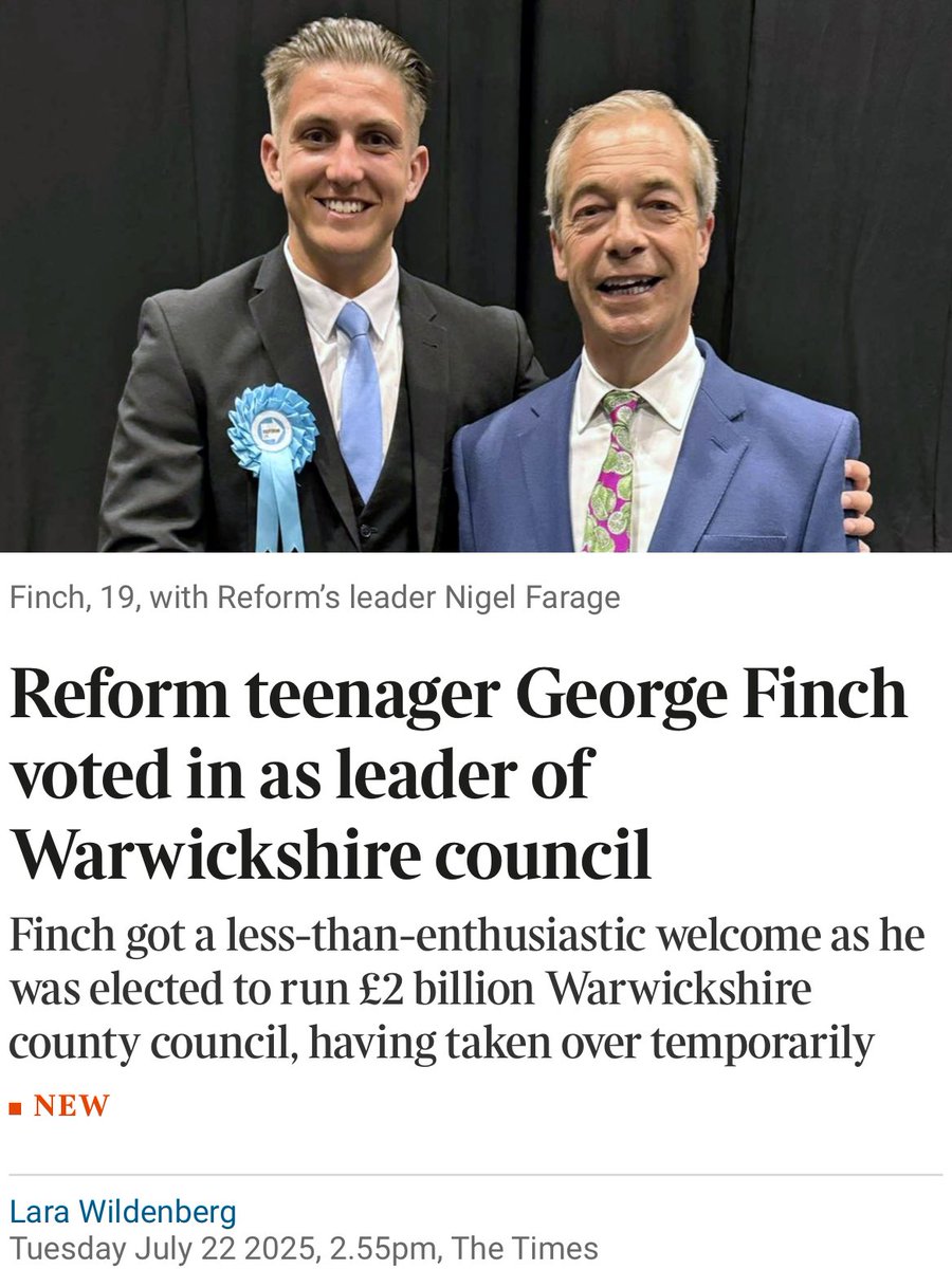 WorldByWolf's tweet image. Managing £1.5 billion worth of assets, a £400 million budget, and the local services of 600,000 people is not a job for a rookie.
Is this really the best Reform can do?
I thought @Nigel_Farage said his party was being inundated with talent wanting to run for them.
Another lie.