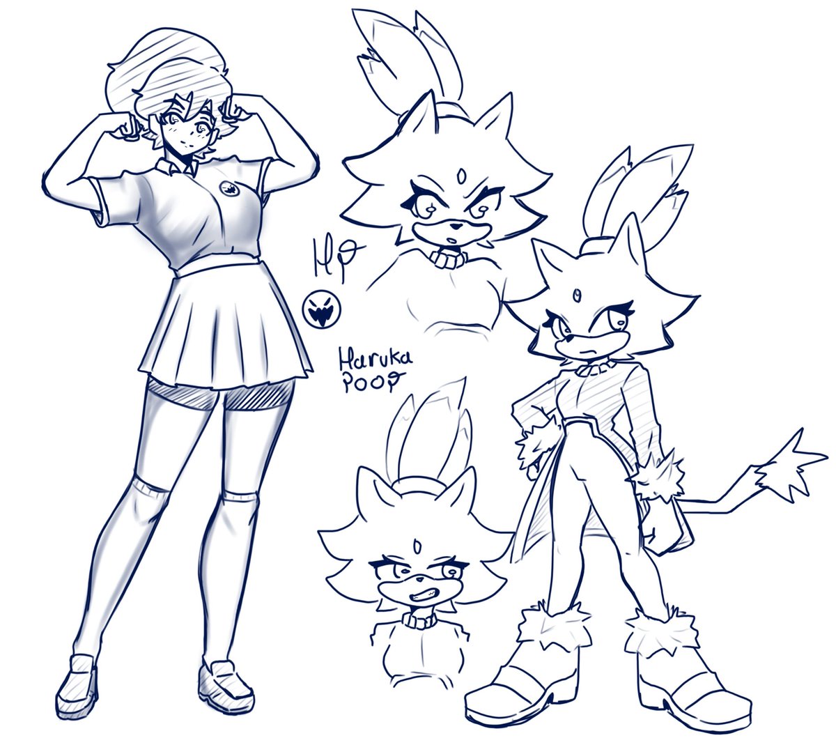 HarukaPoop's tweet image. Blaze the cat and Ruzel doodles for today @AckBeans