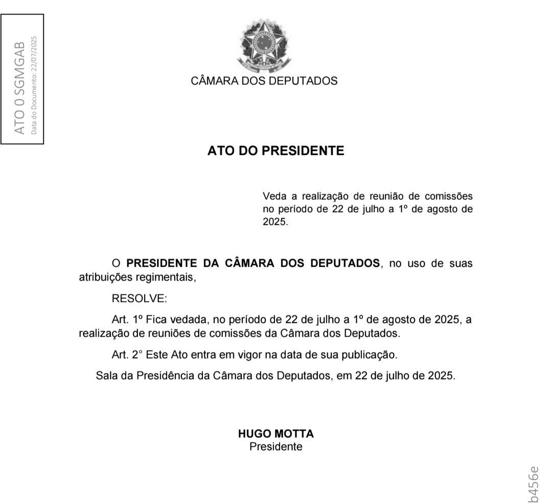 Hugo Motta fechou a câmara.