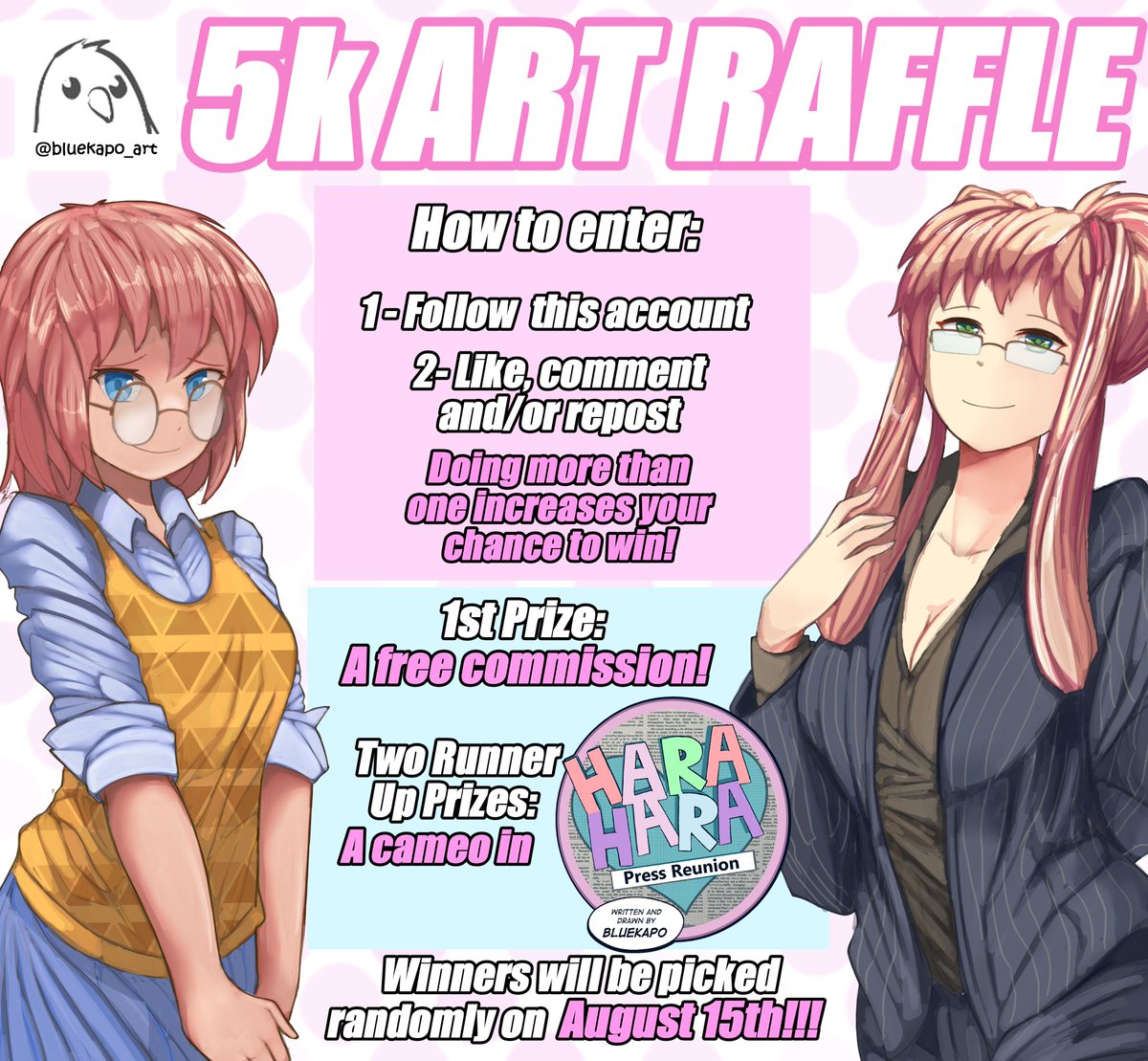bluekapo_art's tweet image. Sorry for the delay with this. Been super busy with commissions and pages. Thank you all for over 5k followers! Good luck to everyone!
#DDLC