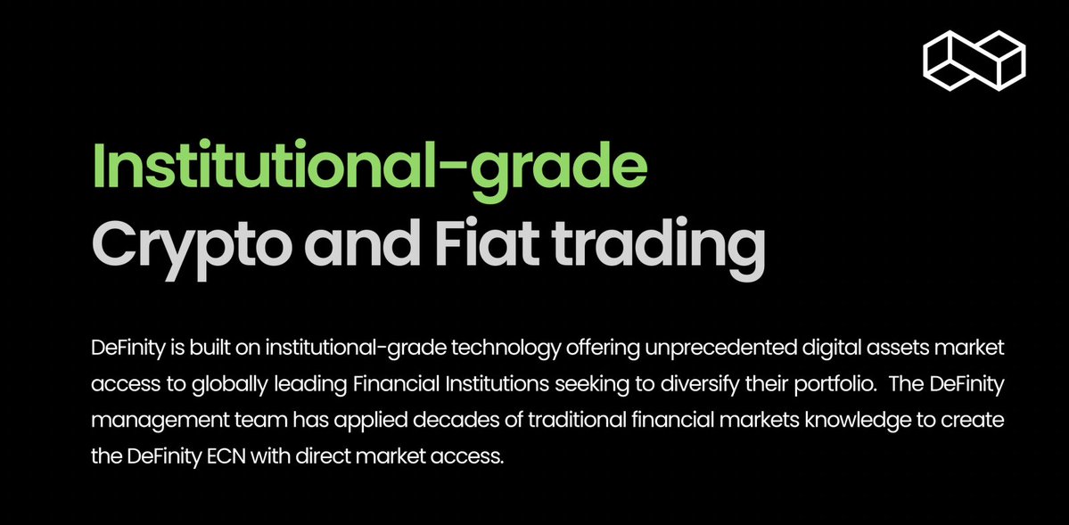 definitynetwork's tweet image. Fast. Liquid. Borderless.
💱 60+ FX pairs with deep liquidity.
🪙 Crypto settled in minutes via @FireblocksHQ
🏦 Fiat on T+0 with no size restrictions.
DeFinity is where TradFi meets Crypto and both settle fast.
And we are just getting started!