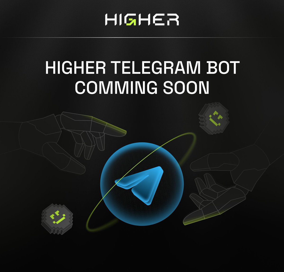 higher_bot's tweet image. Higher started as the first native trading terminal on Base.
But we know where real degens live
⚡️That’s why we’re bringing Higher Telegram Bot
- Trade directly from your phone
- Snipe right inside your group chat
- Fast. Simple. Built for degen speed.
Coming soon … Stay…