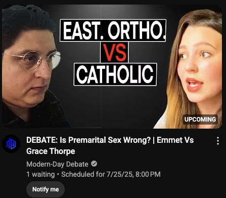 a_westgate's tweet image. Why is an Orthodox and Catholic debating something that both agree is a great sin?