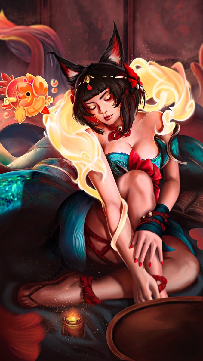 reshiputo's tweet image. I decided to do a study of Terence Cantal's painting and make my version of an Ahri portrait.
#leagueoflegendsfanart #leagueoflegends #lol #riotgames #ahri #artoflegends #digital_art #illustration