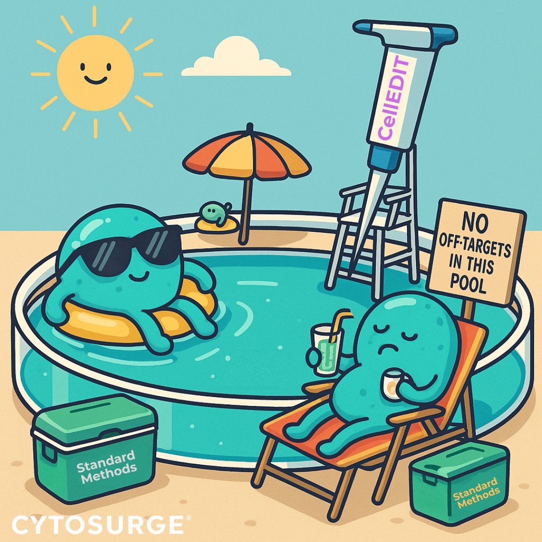 HEAT UP YOUR RESEARCH: Don't waste the summer chasing inefficient genome engineering. With #CellEDIT, it's intra-nuclear precision — like #CRISPR with a passport and a plan. 🎯

👓 Drop the lipofection lotion.

This season, treat your pipeline to: ✨ Vector-free single-cell