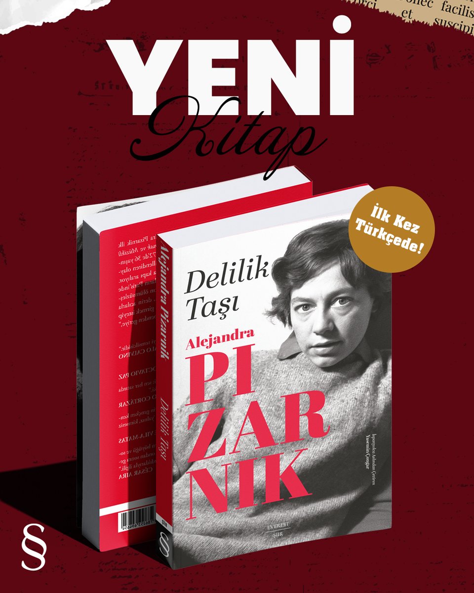 EverestKitap's tweet photo. Alejandra Pizarnik ilk kez Türkçede!

İki önemli eseri Delilik Taşını Çıkarmak ve Müzikli Cehennem’deki şiirlerini bir araya getiren bu kitap, sesiyle değil, sesleriyle yazan bir kadının içinden konuşan şiirlerinden oluşuyor.

“İçeri girmek isteyip de buyur edilenin sevincinden gayrı bir şey kalmasın benden geriye,” diyordu Pizarnik. Onu hayatımıza buyur etmeye hazır mıyız?

Alejandra Pizarnik’ten “Delilik Taşı“ kitap satılan her yerde!

#EverestYayınları #AlejandraPizarnik

https://t.co/tUejmN2kz2