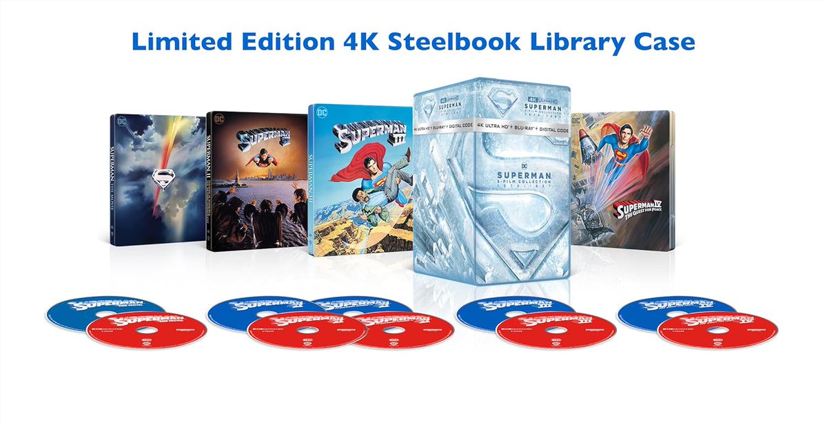 thehdroom's tweet image. Superman 5-Film Collection - Amazon Exclusive 4K UHD Steelbooks are up for pre-order:
amzn.to/46S285V #ad