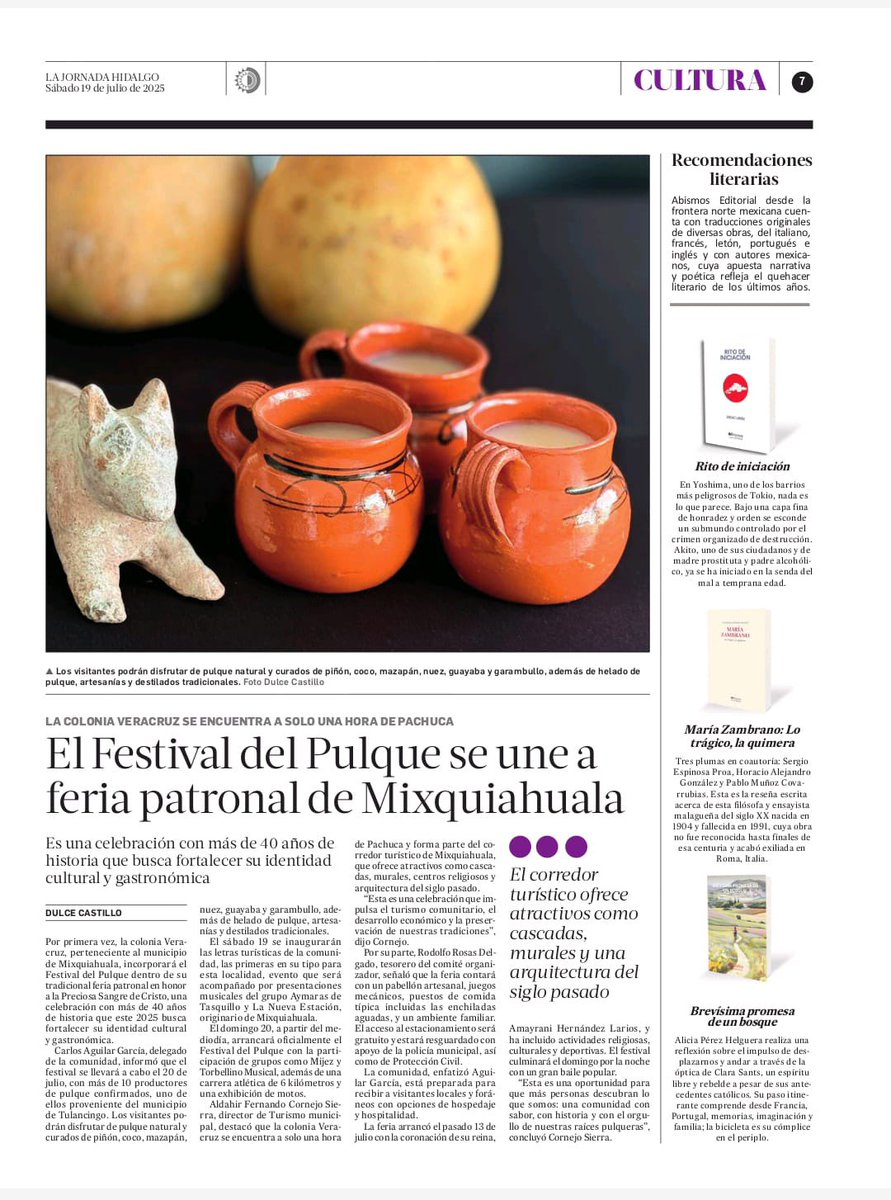 Gracias a la <a href="/lajornadaonline/">La Jornada</a> por considerar a @abismoseditorial 🔥🔥🔥
Maria Zambrano. Lo trágico, la quimera de <a href="/Jano_Sofo/">Horacio Alejandro</a> , Sergio Espinosa y Pablo Muñoz. Rito de iniciación de Diego Uribe y Brevisíma promesa de un bosque Alicia Pérez Helguera. 
Aquí en dos ediciones impresas