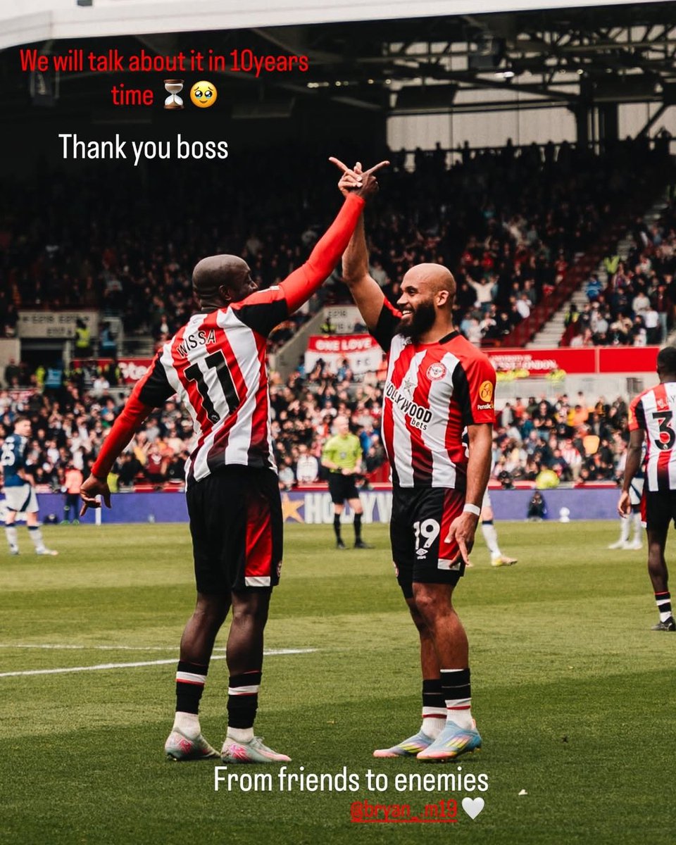 premierleague's tweet image. One of the Premier League's iconic duos part ways... 😢
Yoanne Wissa's emotional goodbye to Bryan Mbeumo, who left Brentford to join Man Utd 👋
'We will talk about it in 10 years time' 🥹
📸 Yoanne Wissa on Instagram