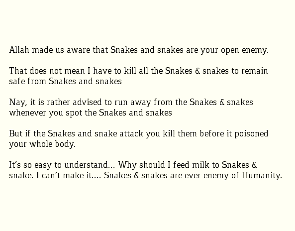 What is this man ... nonsense.. Whatever you will write doesn't makes a tweet.. silly man...Snakes and snakes ..what rubbish
#stupidity 🙃