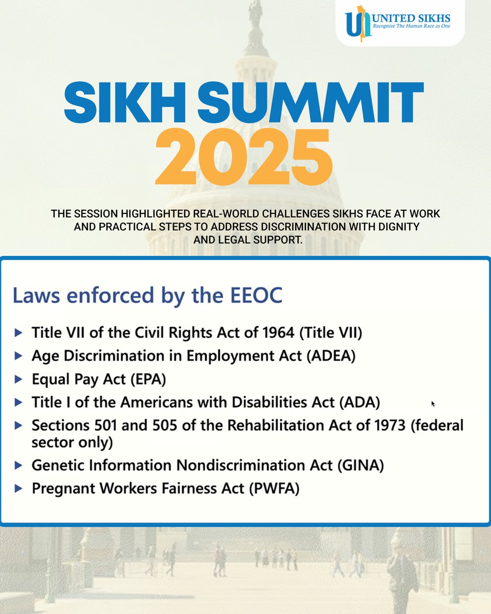 Day 1 | Sikh Summit 2025
We opened the Summit with a powerful and deeply insightful session led by Mindy E. Weinstein, Director of the EEOC Washington Field Office.

Dozens of community members and advocates joined to explore how religious discrimination continues to impact Sikhs