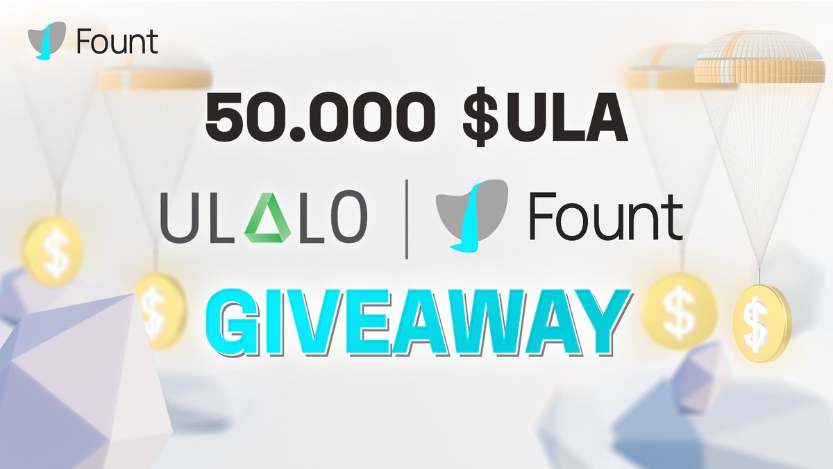 Fammm, you hereee!?

It’s giveaway timeee! 🎉🔥

50,000 $ULA (that’s $600 at launch valuation) is ready to be shared with the Fount fam...

Join:
◼️RT + Like
◼️Follow:<a href="/ulalo_io/">ULALO</a> &amp; <a href="/FinceptorApp/">Finceptor</a> &amp; <a href="/FountNetwork/">Fount</a>

120 hours. 5 winners. Run🤸‍♂️