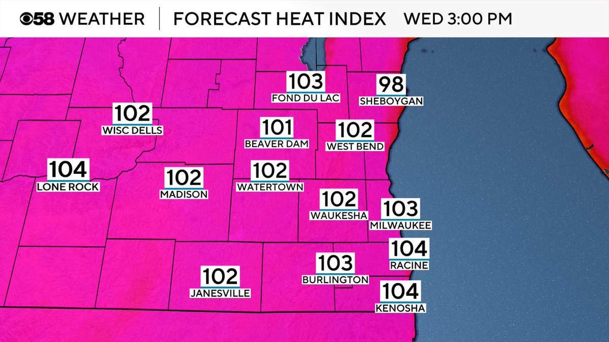 JustinTGee's tweet image. The big heat and humidity returns tomorrow with peak feels like temps reaching 100-105 degrees! Thursday looks pretty hot as well with heat index values around 100 or warmer. Storm chances, and associated clouds, both days could have an impact on our high temps.