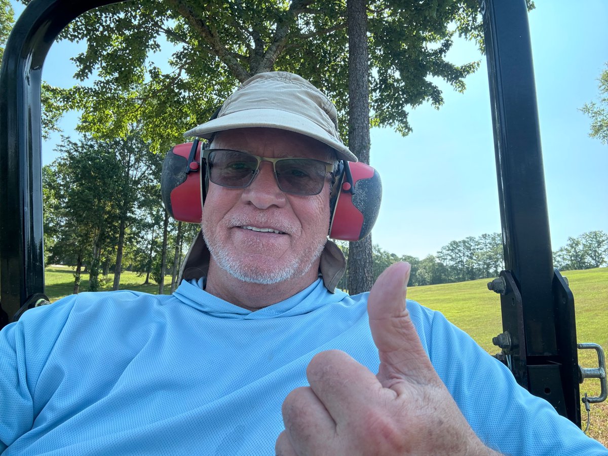 Eaglewatching1's tweet image. Another hot day working. The mower engine is really hot and outside as well. 95 degrees F. X break and then back at it.
