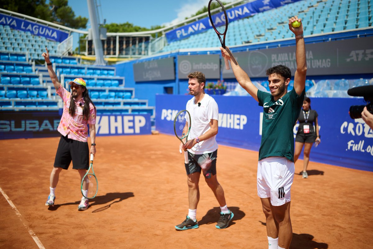 atptour's tweet image. The practice crossover we didn't know we needed but are LOVING 🤩
@steveaoki x @stanwawrinka x @FranCerundolo
@CroatiaOpenUmag | #CroatiaOpen