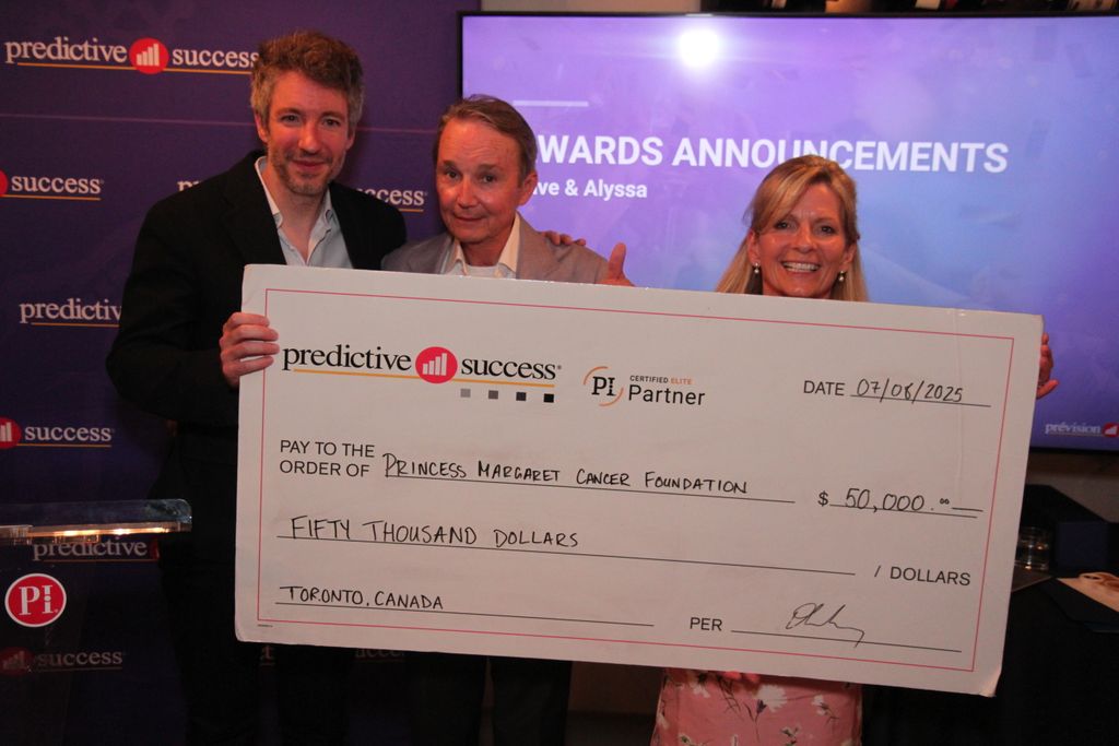 PredictSuccess's tweet image. We’re proud to donate $50,000 to @ThePMCF in support of Dr. Lillian Siu’s immunotherapy research — the same innovation that saved our founder David Lahey’s life. Together, we’re helping bring hope to those facing cancer. #CarryTheFire #CancerResearch #PredictiveSuccess