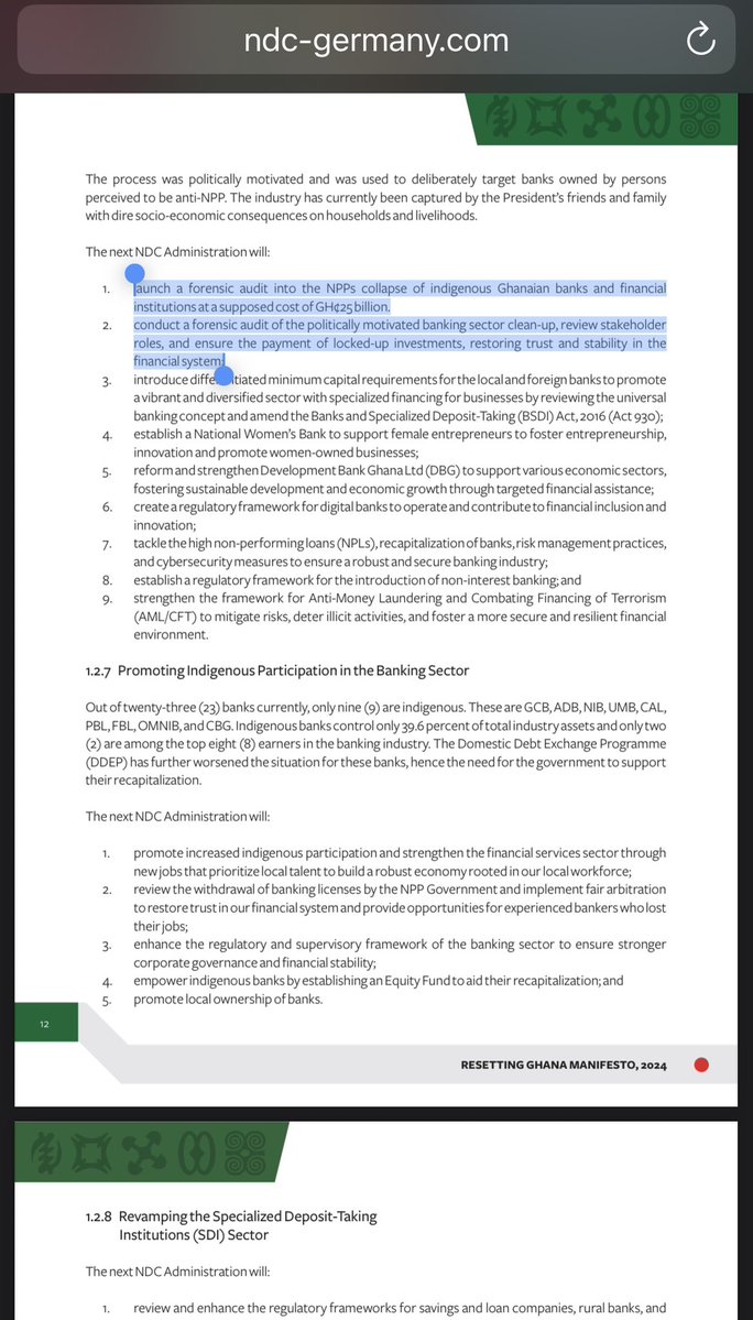 CallmeAlfredo's tweet image. The NDC promised to conduct a forensic audit into the banking sector clean-up, firmly believing the entire exercise was politically motivated. Yet, there have been no updates on whether that audit has even begun. At the same time, the government continues to drop prosecutions…