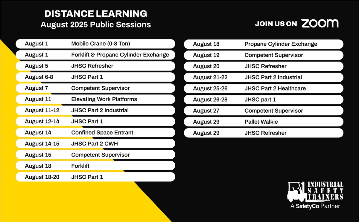Looking to prioritize safety without disrupting your day? Whether you're at home, on-site, or in the office, you can join live, instructor-led distance learning sessions from anywhere. 

🔗 istcanada.ca 
📞 1-800-219-8660 
📧 hello@istcanada.ca