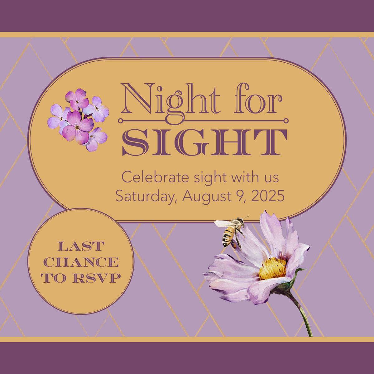 Time is running out! RSVP by July 26 to join us for Night for Sight and help support the gift of sight. Don’t miss this special opportunity—register now: eversight.ws/4lVhcUy. #NightForSight #YouChangeLives