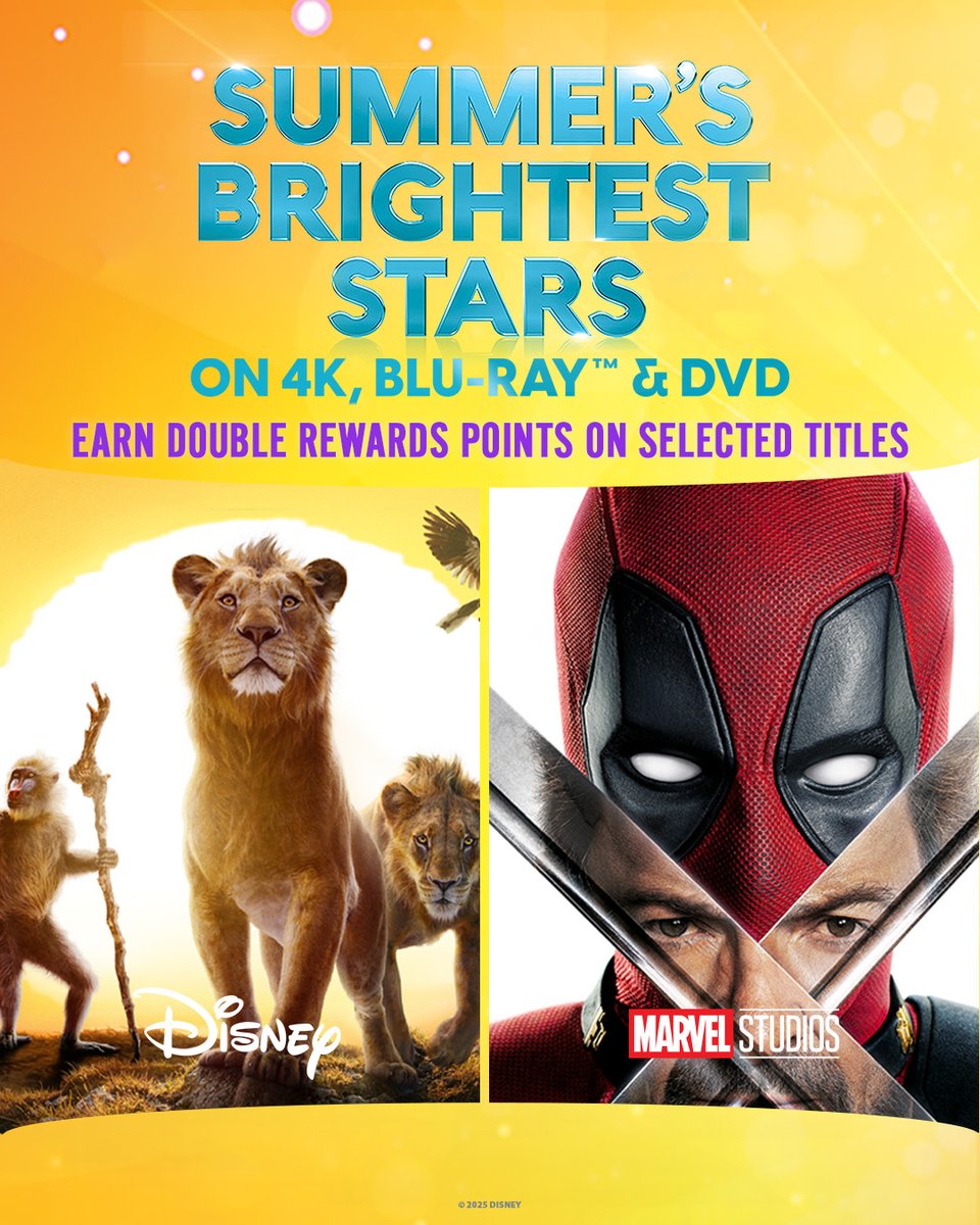DON'T FORGET: GET DEALS ON DISNEY'S BRIGHTEST STARS ✨ EARN DOUBLE REWARDS POINTS ON SELECTED TITLES! 
🤩 rarewaves.com/disney-double-…  

Deadpool and Wolverine, The Lion King, Planet of the Apes and MORE!  

#Rarewaves🌈 
#Deals #Twofor30 #Disney 
#Discount #Sale #SaveMoney