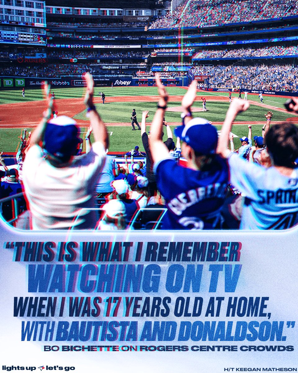 BlueJays's tweet image. There’s no place like Dome ❤️
(H/T @KeeganMatheson)