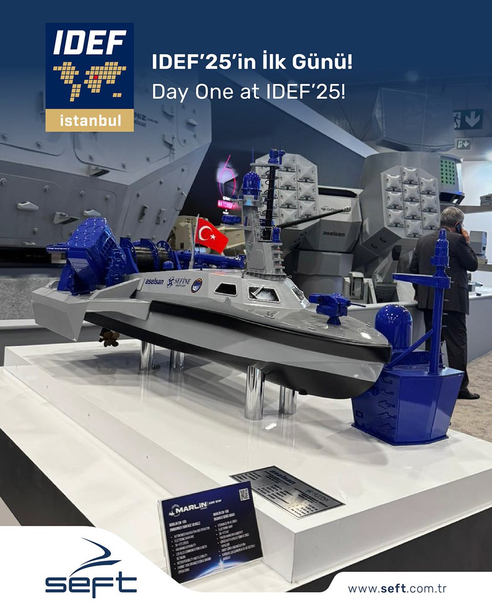seftengineering's tweet photo. IDEF’25’in İlk Günü!
Sergi alanında bir tur atın, SEFT tasarımlarını görmeden geçemezsiniz.
---------------------
Day One at IDEF’25!
Take a tour around the exhibition hall - you simply can’t miss the SEFT designs.
https://t.co/ldmPme7mAl
#SEFTengineering #IDEF2025 https://t.co/aVGH7FuDXG