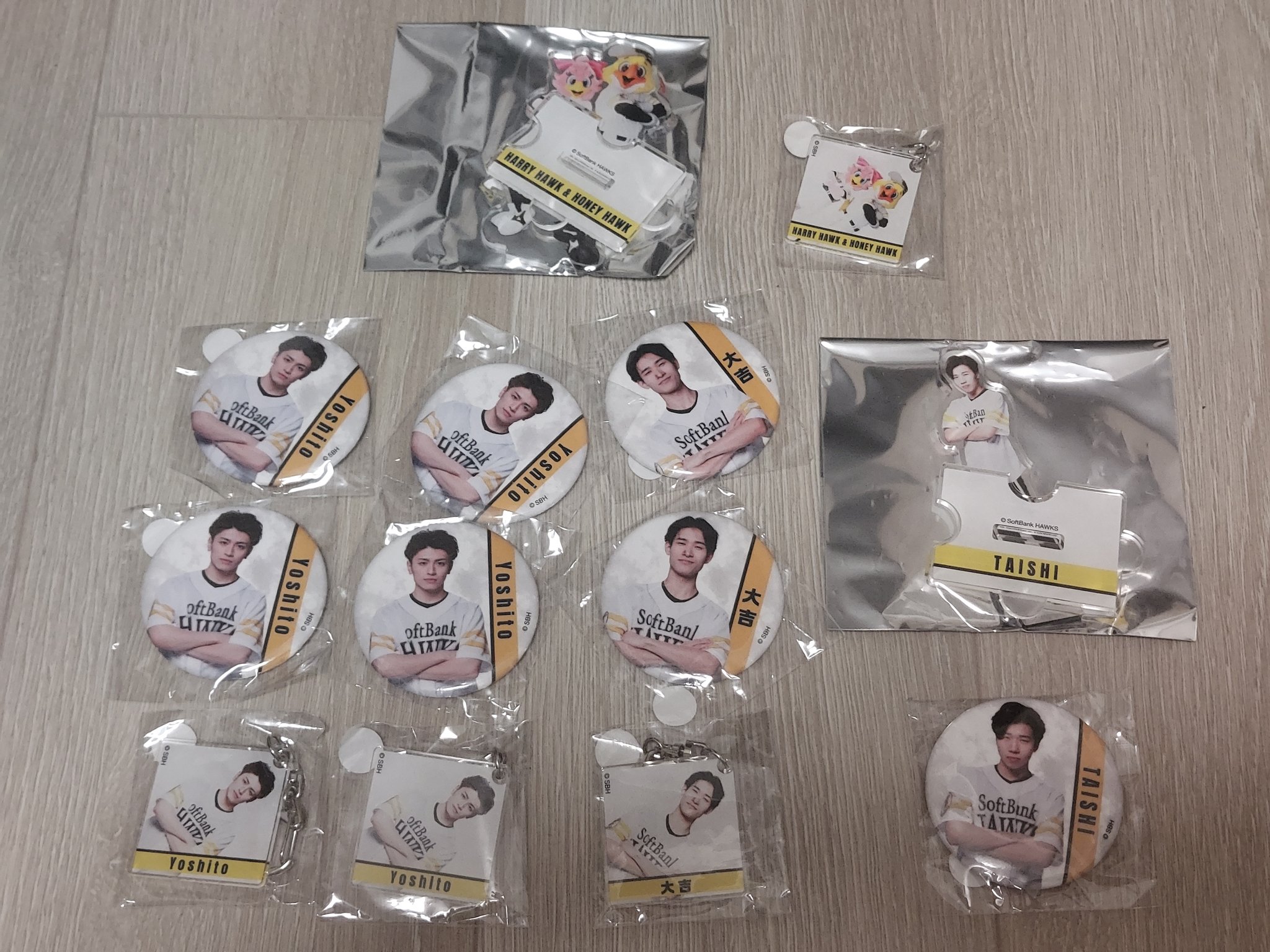 若鷹ガチャ ハニーズ Shino アクリルスタンド・缶バッジ・キーホルダーセット 若鷹ガチャ ハニーズ NAGI ナギ アクスタ 缶バッジ