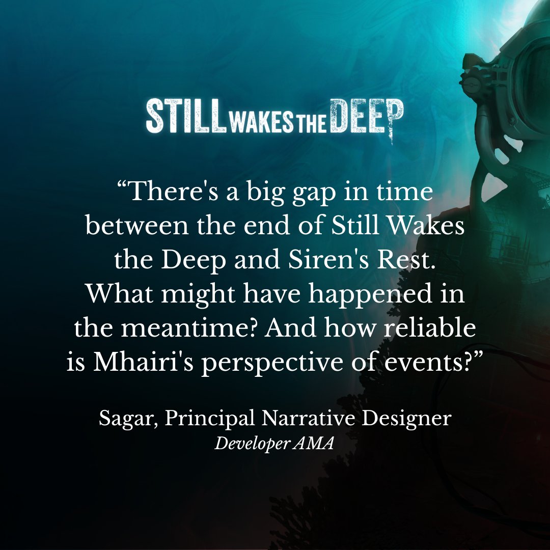WeAreSecretMode's tweet image. We return from the depths with even more insights into the development of Still Wakes The Deep and Siren's Rest, from @ChineseRoom 's incredible Reddit AMA .
All of the questions and answers are preserved in a blog at the link below; what will you discover? 👇
