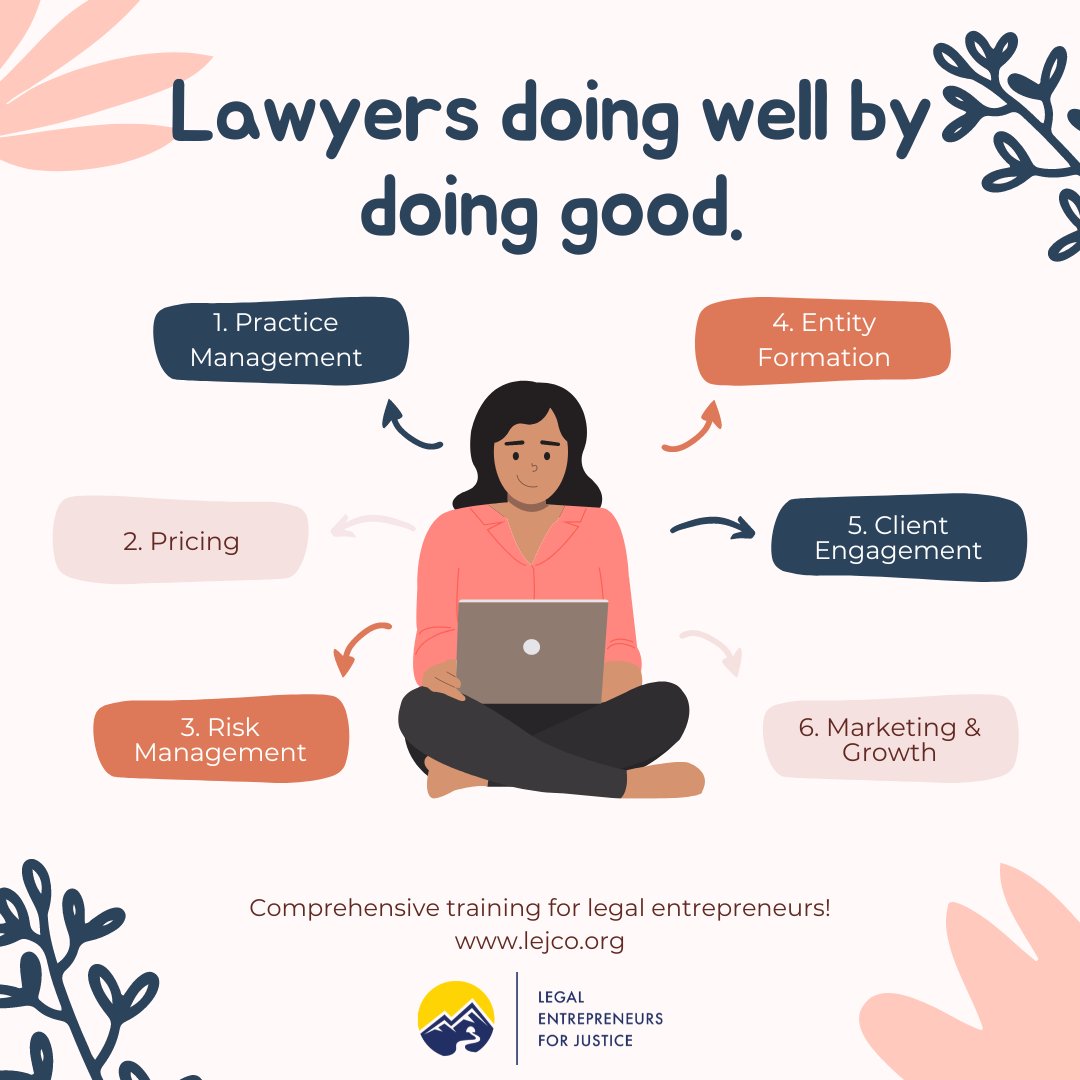 COATTYMentoring's tweet photo. Do you want to use your business as a force for good within the legal community? You might be a great candidate for Legal Entrepreneurs for Justice! Colorado's socially conscious legal incubator. Join our July info Sessions to learn more! https://t.co/jLtjeDDzTL https://t.co/PZjnMEgLeJ