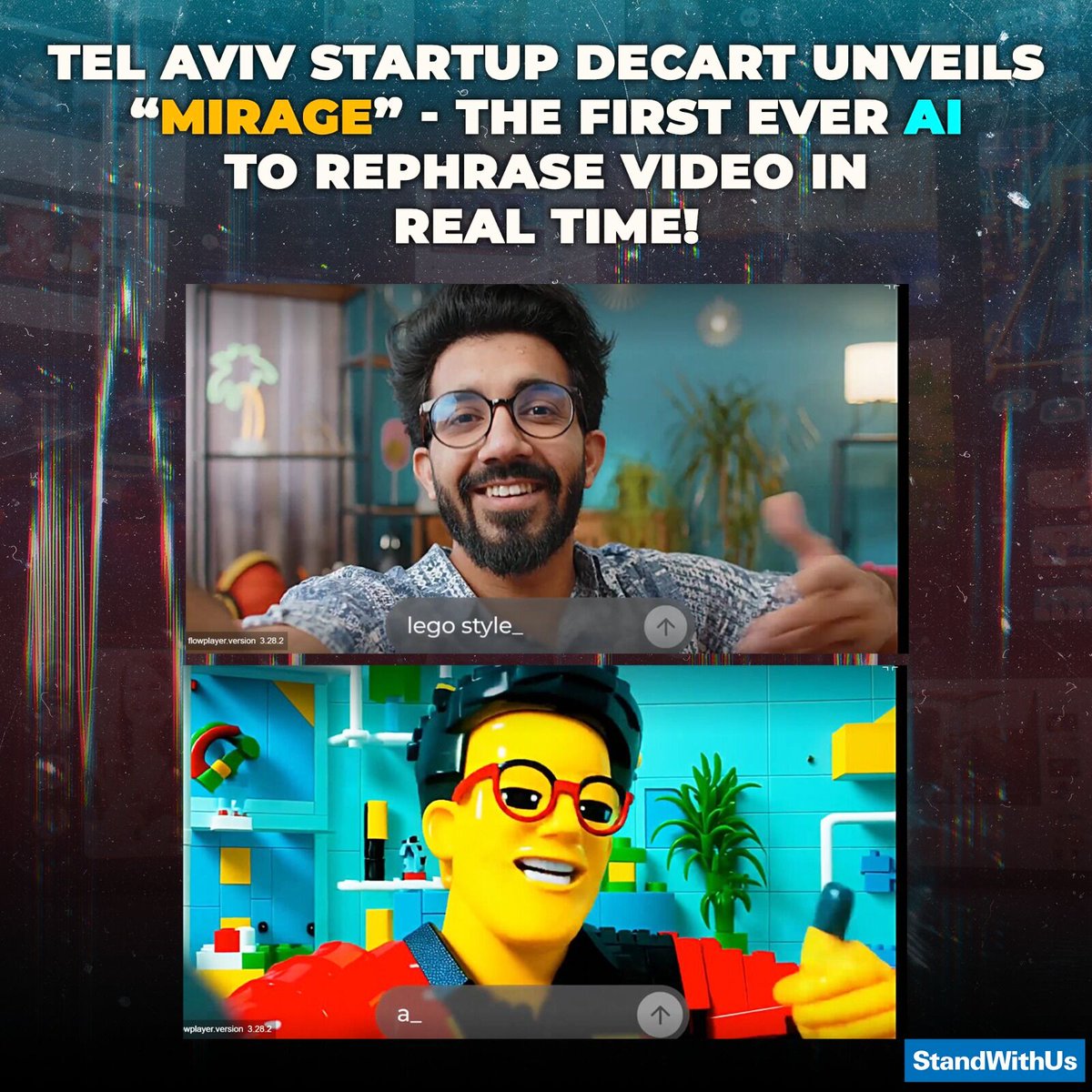 StandWithUs's tweet image. Breakthrough from Israel: "Mirage" Takes on AI Giants!
Tel Aviv-based startup Decart has unveiled Mirage — the world’s first AI that can rephrase video content in real time as you watch!
This bold leap puts Decart in direct competition with Google and OpenAI in the video editing…