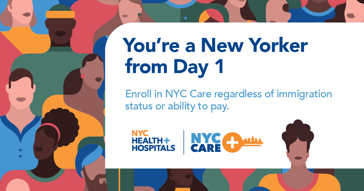 NYCHealthSystem's tweet image. With #NYCCare, you're a New Yorker from Day 1. NYC Care is the nation’s largest and most comprehensive initiative to guarantee health care for New Yorkers, regardless of immigration status or ability to pay.: on.nyc.gov/44eklaT.