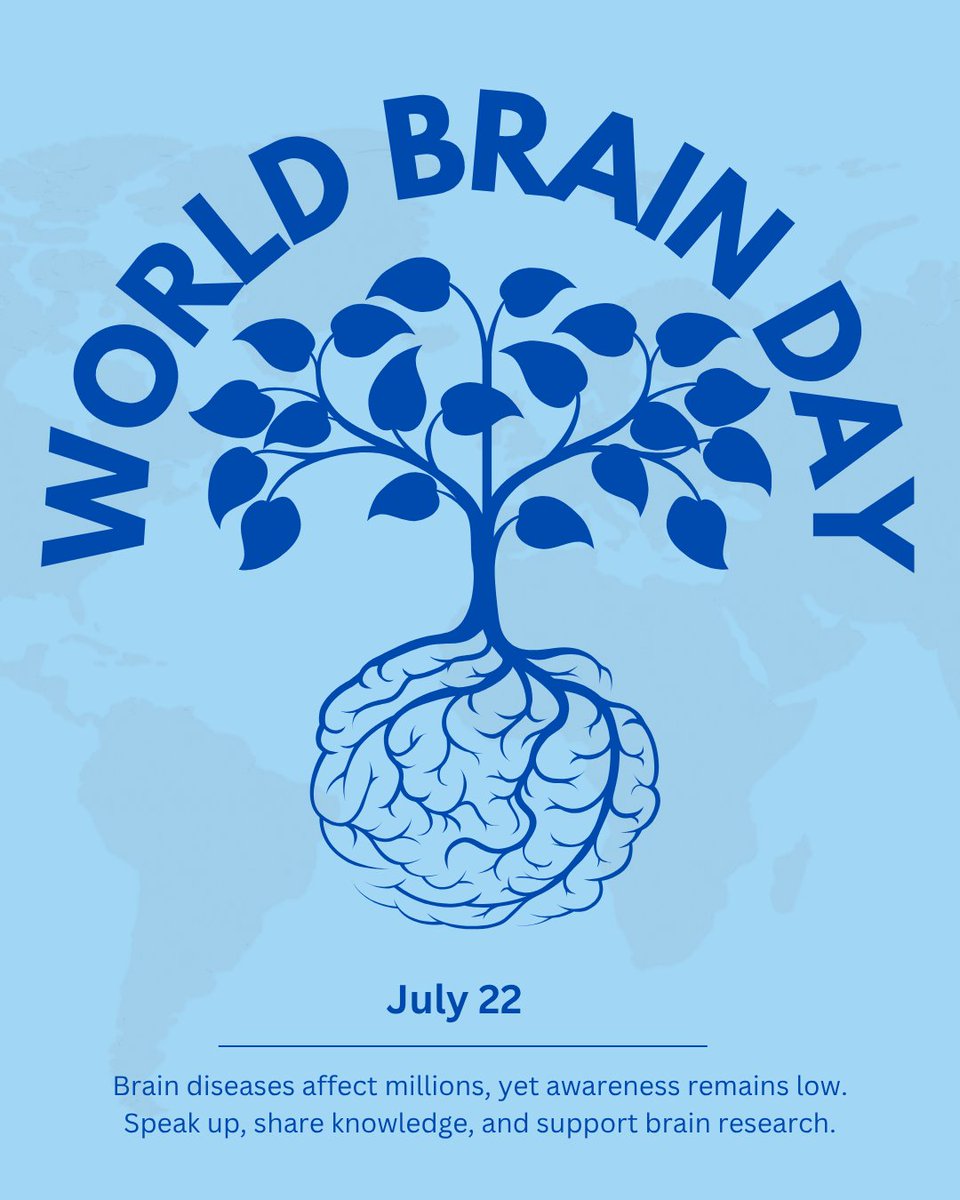 Today is World Brain Day — a time to honor the engine that powers everything we do. Let's raise awareness, support research, and stand with those affected by neurological conditions. Healthy brains mean a healthier world.  #BrainHealth #NeurologyAwareness