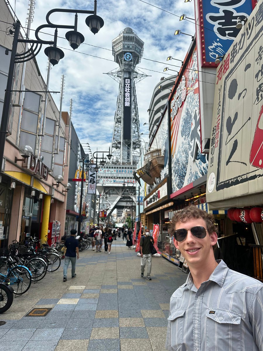 Trinity_U's tweet image. Ryan O’Leary ’27, a business analytics and economics double major, spent the summer in Japan through one of Trinity’s faculty-led study abroad programs, earning credit toward his major while studying Japanese society, business, and politics and experiencing the culture firsthand.