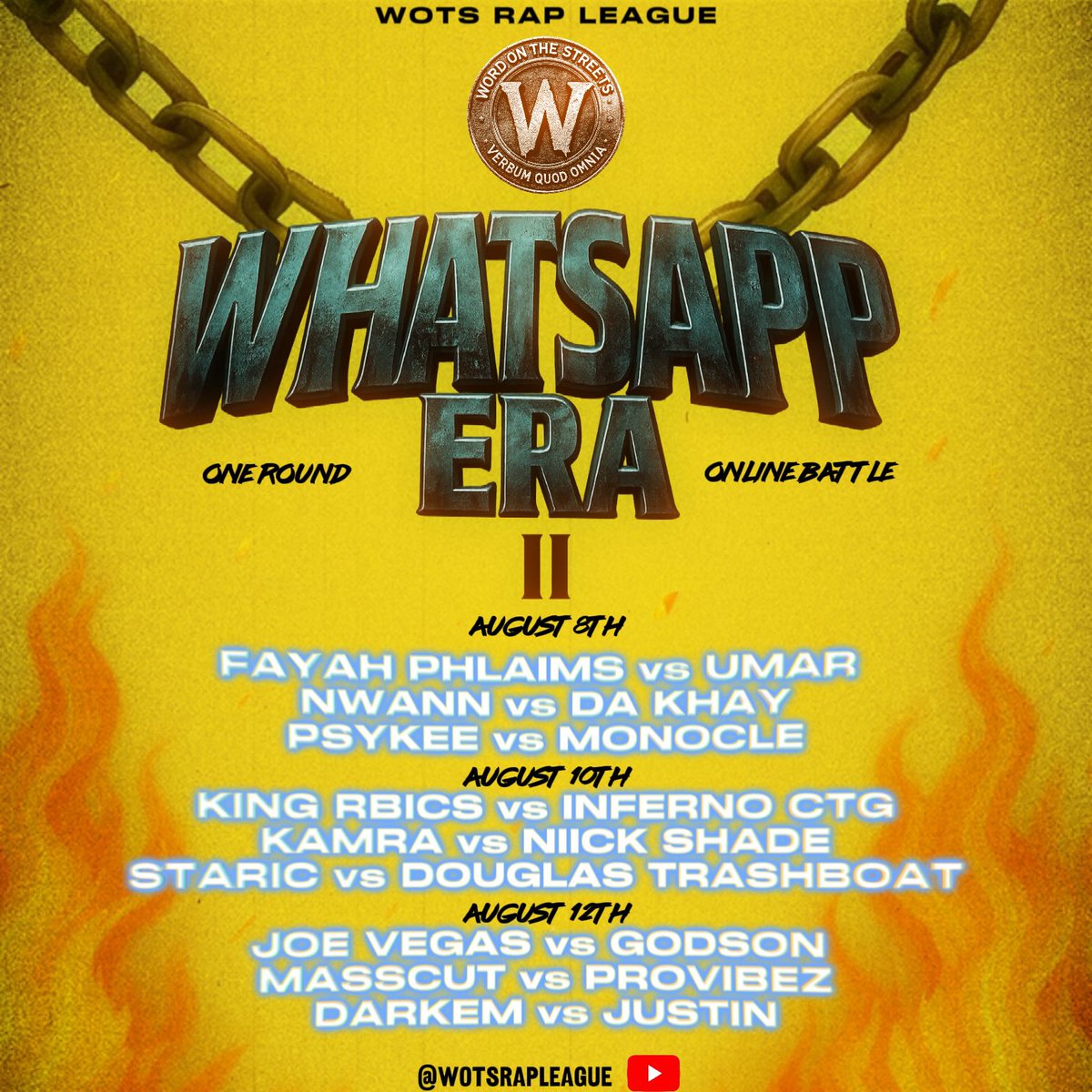 SUMMER HEAT 🔥🚨 #WhatappEra

Starts August 8th
Watch on WOTS RAP LEAGUE YouTube Channel 

#BattleRap