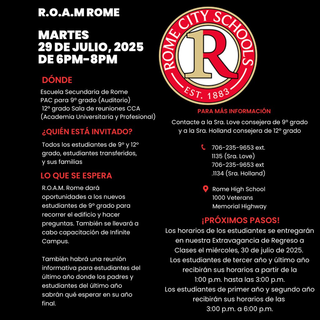 R.O.A.M. Rome is one week away for 9th and 12th graders. We hope to see you soon! #GoWolves
