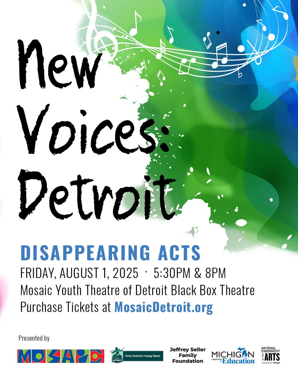mosaicdetroit's tweet photo. Meet the talented young artists apart of this year’s New Voices🌟

Don’t forget to purchase your tickets to see their incredible work on August 1st✨

🔜 purchase tickets here:

https://t.co/Bq1zAirPft https://t.co/zTBL29A2c1