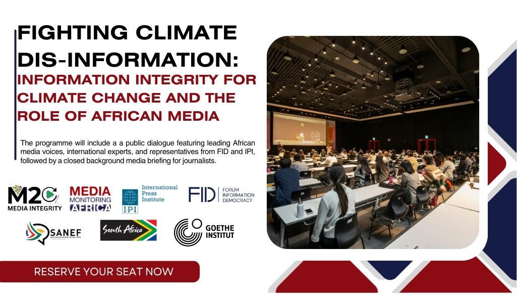 globalfreemedia's tweet image. Join us for this hybrid event on July 24 to deliberate on climate disinformation & the role of the media. This event is part of several initiatives being undertaken by IPI & partners ahead of the M20 summit. Follow the link for registration details. buff.ly/Uq5q2Og