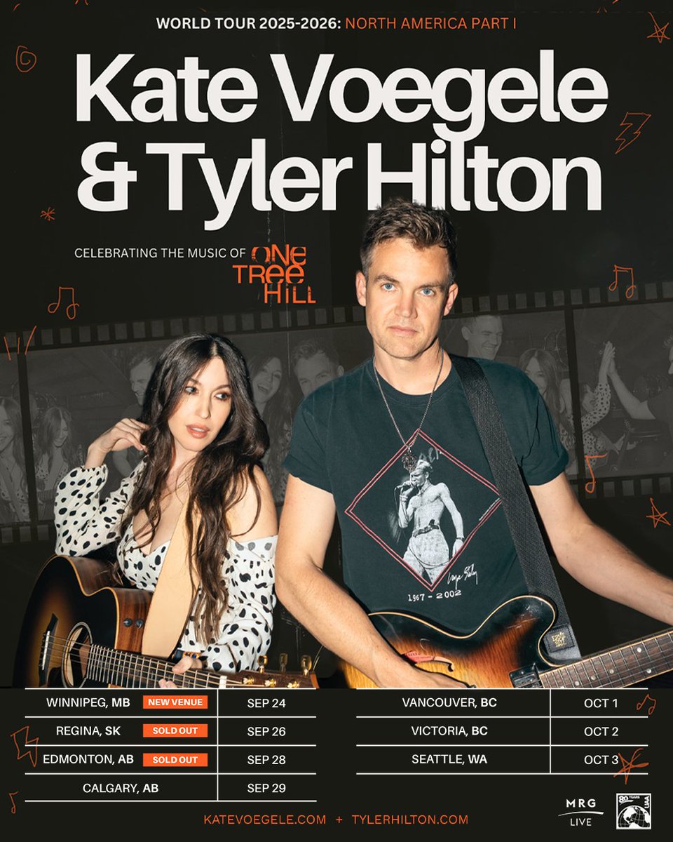 NEW VENUE! Due to demand, <a href="/TylerHilton/">Tyler Hilton</a> &amp; <a href="/katevoegele/">katevoegele</a>'s Winnipeg show has been upgraded to the West End Cultural Centre 🙌

A fresh batch of tickets are on sale now! Plus, tickets for all other dates are moving fast — get yours before it's too late.

🔗: bit.ly/3Uzs7ar