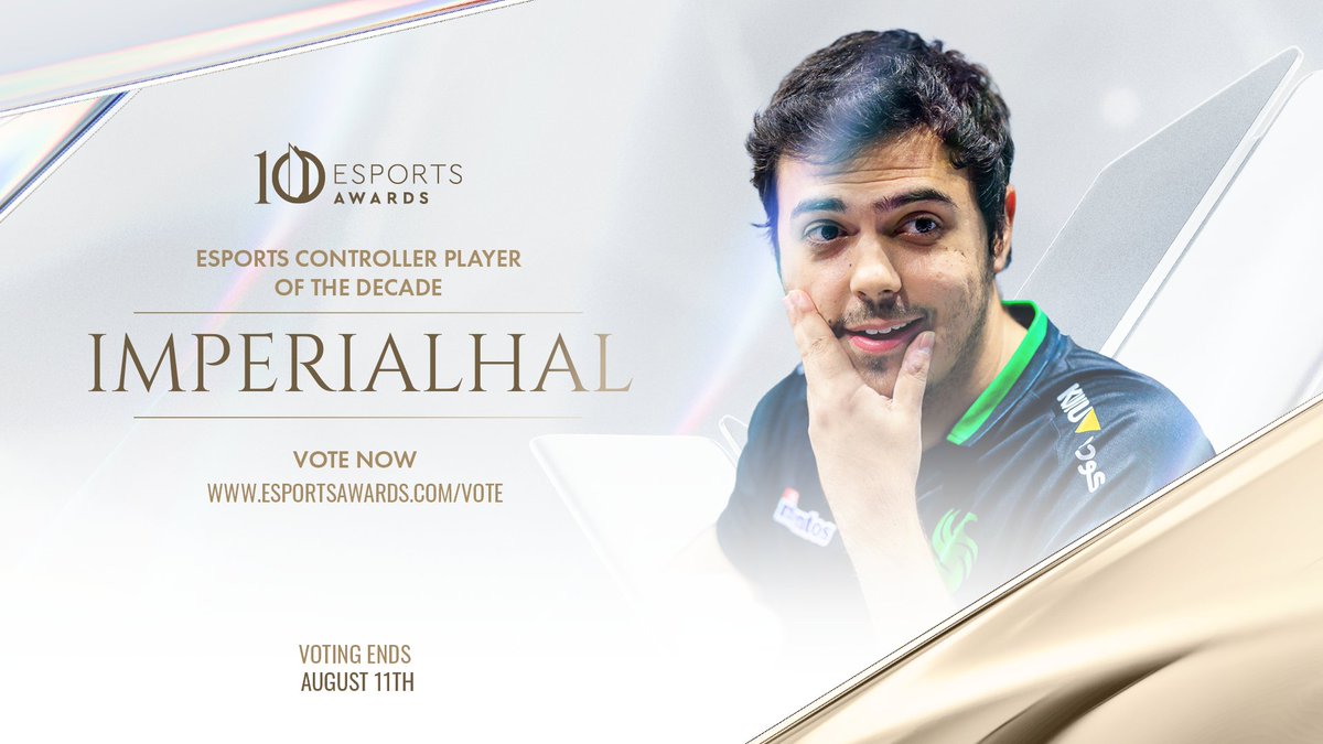 esportsawards's tweet image. Vote for your favorite nominee of the Esports Controller Player of the Decade award.
@Shotzzy
@LiquidHbox
@FormaL
@ImperialHal
Remember, you can VOTE EVERY DAY, once a day.
✅ Vote now: esportsawards.com/vote/
Voting closes on August 11th