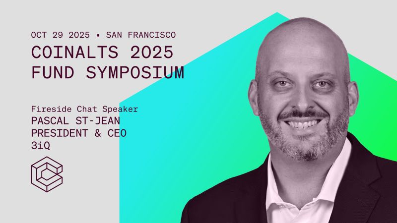 coinalts's tweet image. 📢 Excited to welcome Pascal St-Jean, President of 3iQ, for an exclusive fireside chat at #CoinAlts 2025! Don’t miss his insights on the future of digital assets and investment innovation.
📅 October 29 | 🔗 coinalts.xyz
#Crypto #3iQ #DigitalAssets