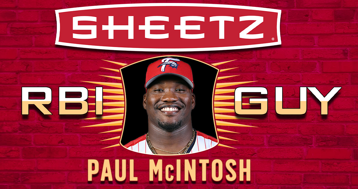 ReadingFightins's tweet image. Today's @SHEETZ RBI Guy is Paul McIntosh!
If he drives in a run, all fans can get a free Four Count Chicken Nugz from Sheetz!