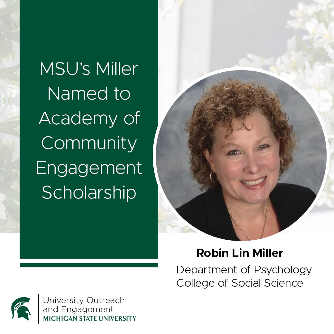 🎉Congratulations to MSU Psychology Professor Robin Lin Miller for being inducted into the Academy of Community Engagement Scholarship! Her work in community-based HIV prevention and improving access to care continues to make a global impact. Learn more: go.msu.edu/Miller_ACES