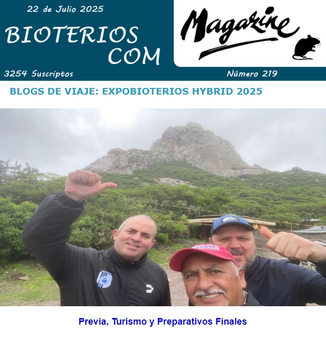 Ya está disponible el Magazine 219 de Bioterioscom. Un Newsletter con toda la actualidad científica. Para registrarte sin costo ingresa a bioterios.com o solicita tu suscripción en bioterioscom@gmail.com    El link para ver el Magazine 218 es: cm.pn/jypd