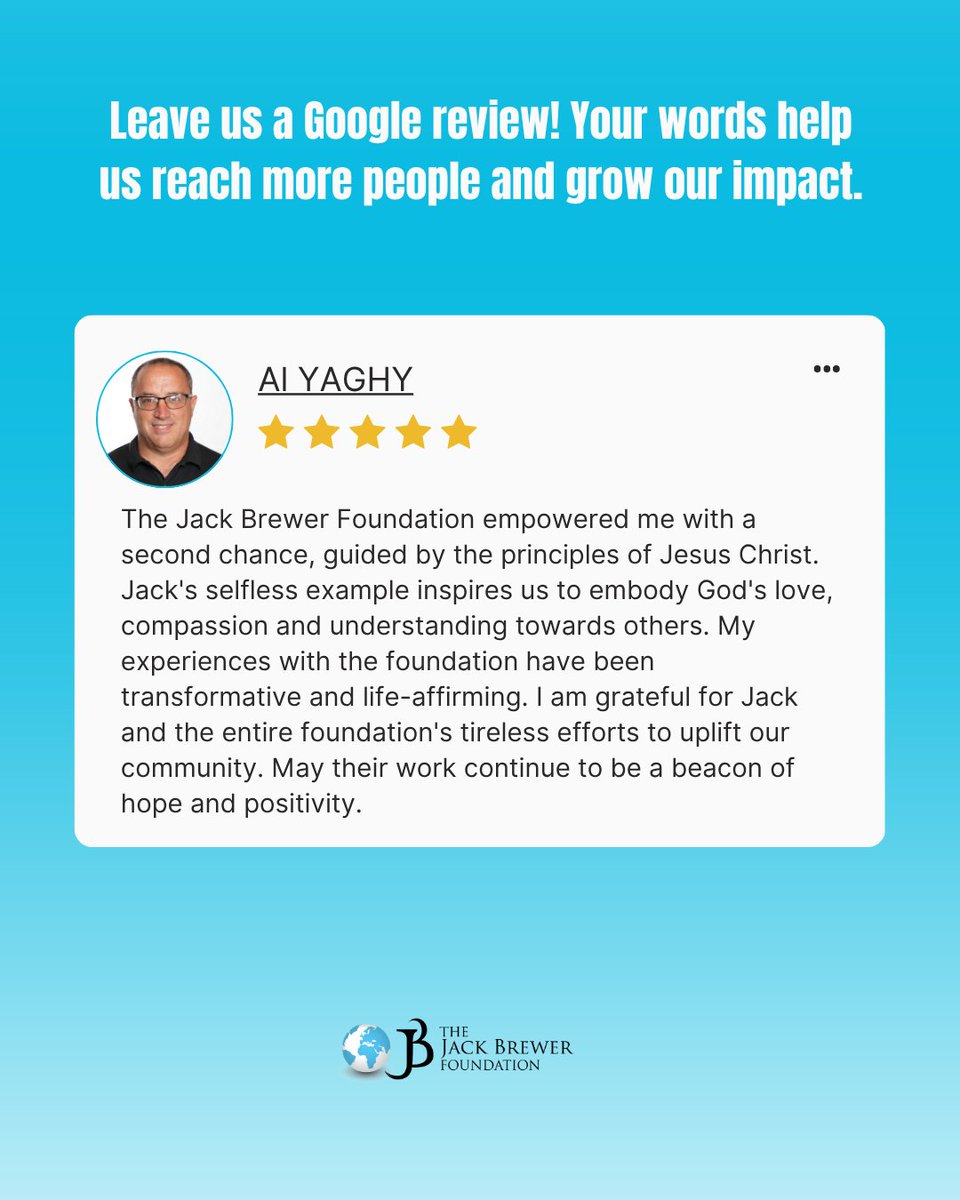 JackBrewerBSI's tweet image. If @jackbrewerfdn has inspired or impacted you, please leave us an encouraging review. Your kind words uplift our team, expand our reach, and strengthen our mission to restore families and uplift the underserved across the nation.
Leave a review here: tinyurl.com/bdhhr3wz